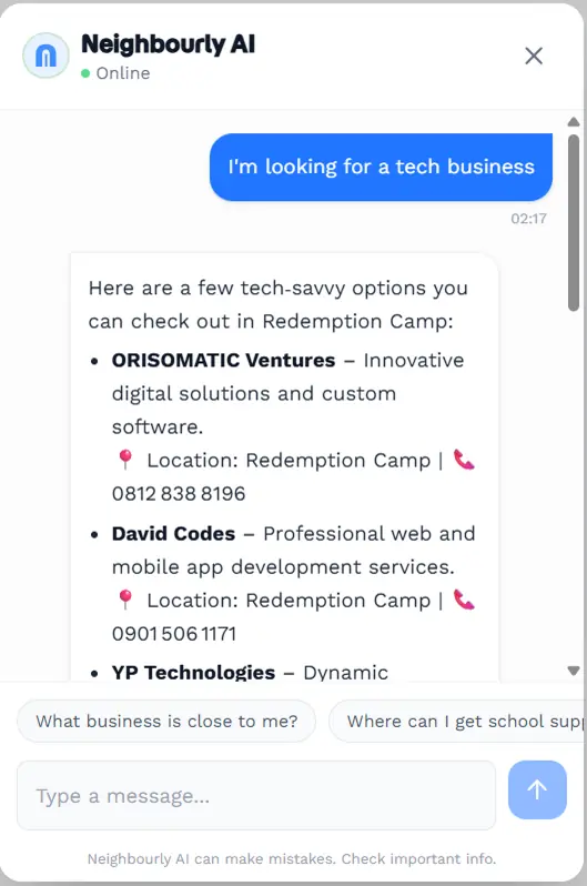 Neighbourly interface detail
